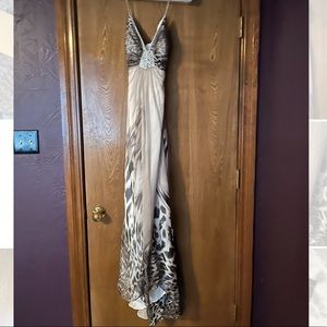 Dave & Johnny animal print prom dress